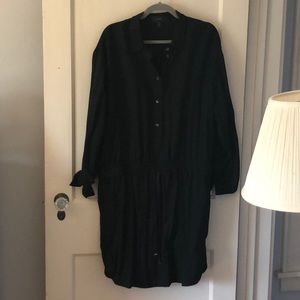 J. Crew black button down dress with pockets.